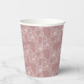 Linear Orchid | Botanical Floral Party Pink Pappbecher (Rechts)