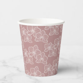 Linear Orchid | Botanical Floral Party Pink Pappbecher