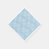 Linear Orchid | Chic Botanical Floral Sky Blue Serviette (Ecke)