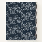 Linear Orchid | Elegant Botanical Dark Navy Notizblock (Rückseite)