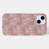 Linear Orchid | Elegant Botanical Dusty Pink Case-Mate iPhone Hülle (Rückseite (Horizontal))
