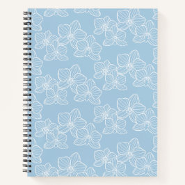 Linear Orchid | Elegant Botanical Sky Blue Notizblock