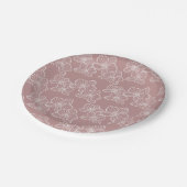 Linear Orchid | Elegant Floral Party & Event Pink Pappteller (Schrägansicht)