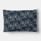 Linear Orchid | Floral Dark Navy Zubehörtasche (Rückseite)