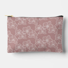 Linear Orchid | Floral Dusty Pink Zubehörtasche