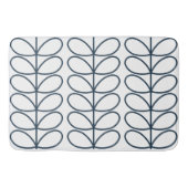 Linear Whale Blue Stem Pattern - Modernes Retro Badematte (Vorderseite)