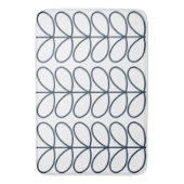 Linear Whale Blue Stem Pattern - Modernes Retro Badematte (Vorderseite Vertikal)