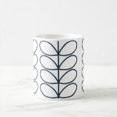 Linear Whale Blue Stem Pattern - Modernes Retro Kaffeetasse (Mittel)