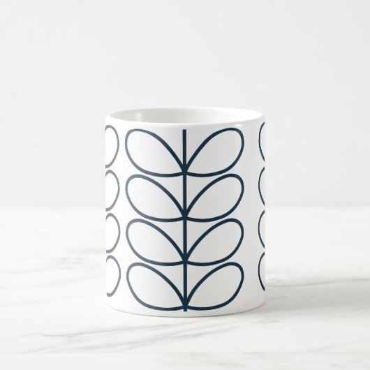 Linear Whale Blue Stem Pattern - Modernes Retro Kaffeetasse (Mittel)