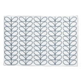 Linear Whale Blue Stem Pattern - Modernes Retro Kissenbezug (Rückseite-Links)