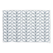 Linear Whale Blue Stem Pattern - Modernes Retro Kissenbezug (Vorderseite-Links)