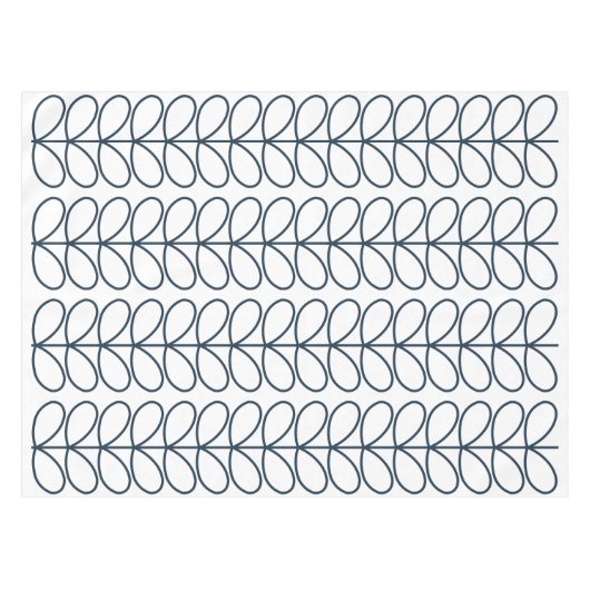 Linear Whale Blue Stem Pattern - Modernes Retro Tischdecke (Vorderseite (Horizontal))