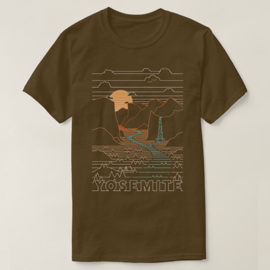 Linear Yosemite Yosemite Nationalparks Art 2 T-Shirt (Design vorne)