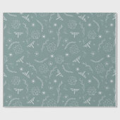 Linearblumenmuster Geschenkpapier (Flach)