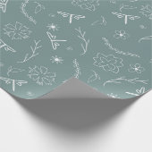 Linearblumenmuster Geschenkpapier (Ecke)
