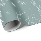 Linearblumenmuster Geschenkpapier (Rolleneckpunkt)