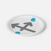 Linearbogen Moderne Minimalistische Geometrie Pappteller (Schrägansicht)