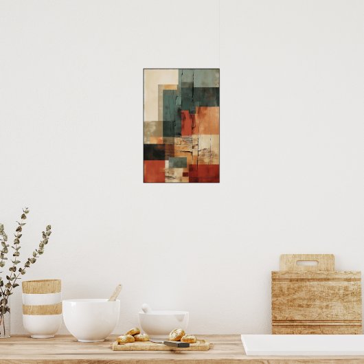 Lineare Balance und Form Abstrakt Poster (Küche)