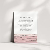 Lineare Blush Wedding Guest Details Card Begleitkarte
