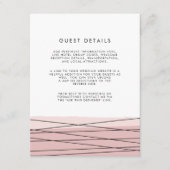 Lineare Blush Wedding Guest Details Card Begleitkarte (Vorderseite)