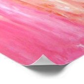 'Lineare Farbe' Rosa und orange Abstrakte Kunst Poster (Ecke)