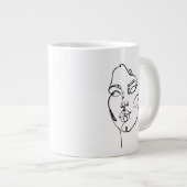 Lineare Gedanken - Gesichter Jumbo-Tasse (Vorderseite Rechts)