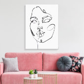 Lineare Gedanken - Gesichter Leinwanddruck (Insitu (Wohnzimmer))
