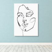 Lineare Gedanken - Gesichter Leinwanddruck (Insitu (Holzboden))