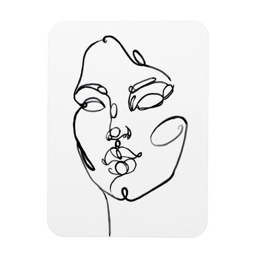 Lineare Gedanken - Gesichter Magnet (Vertikal)
