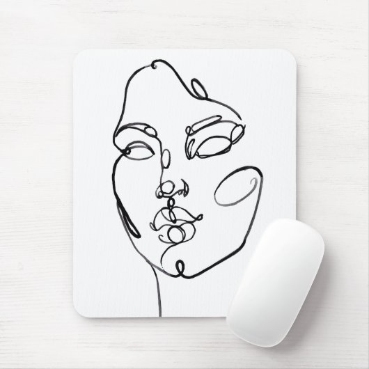 Lineare Gedanken - Gesichter Mousepad (Mit Mouse)