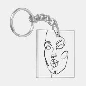 Lineare Gedanken - Gesichter Schlüsselanhänger (Vorderseite links)