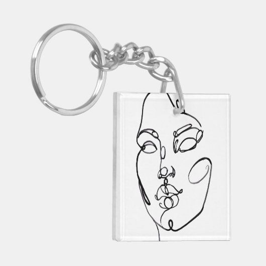 Lineare Gedanken - Gesichter Schlüsselanhänger (Vorderseite links)