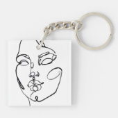 Lineare Gedanken - Gesichter Schlüsselanhänger (Rückseite)