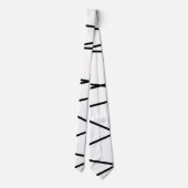 Lineare Geometrie in Schwarz und Weiß Krawatte (Rückseite)