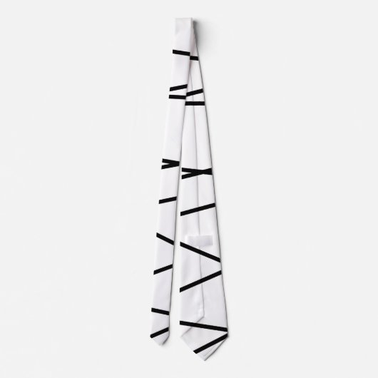 Lineare Geometrie in Schwarz und Weiß Krawatte (Rückseite)
