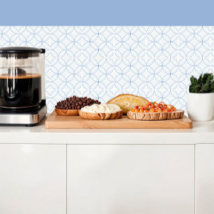 Lineare Kreise auf pastellblau Fliese