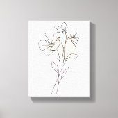 Lineare Kunst Zeichnend Blume Einfache Canvas Prin Leinwanddruck (Vorderseite)