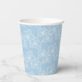 Lineare Orchidee | Botanische Blumenparty Blau Pappbecher (Rückseite)