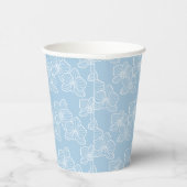 Lineare Orchidee | Botanische Blumenparty Blau Pappbecher (Rechts)