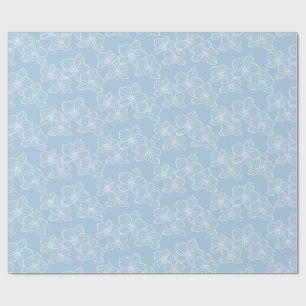 Lineare Orchidee Elegante florale himmelblaue Fa Geschenkpapier