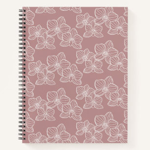 Lineare Orchidee Elegantes Botanisches Staubrosa Notizblock