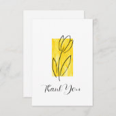 Lineare Tulip Gelbe Wasserfarbe Abstrakt Dankeskarte (Vorne/Hinten)