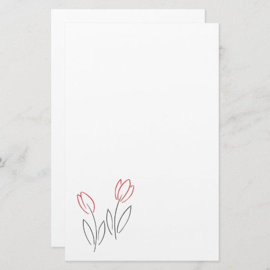 Lineare Tulips Briefpapier (Vorne/Hinten)