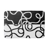 Lineare Überzeugung I: Abstrakt Schwarz & Weiß Badematte (Vorderseite)