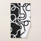 Lineare Überzeugung I: Abstrakt Schwarz & Weiß Badhandtuch Set (Handtuch)