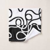 Lineare Überzeugung I: Abstrakt Schwarz & Weiß Badhandtuch Set (Waschlappen)