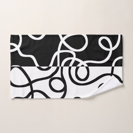 Lineare Überzeugung I: Abstrakt Schwarz & Weiß Badhandtuch Set (Handtuch)