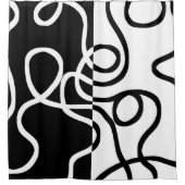 Lineare Überzeugung I: Abstrakt Schwarz & Weiß Duschvorhang (Vorderseite)