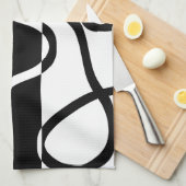 Lineare Überzeugung I: Abstrakt Schwarz & Weiß Geschirrtuch (Viertel Falte)