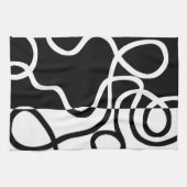 Lineare Überzeugung I: Abstrakt Schwarz & Weiß Geschirrtuch (Horizontal)
